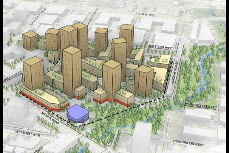 Capilano Mall with 3,100 homes, 40 storey towers, and new park